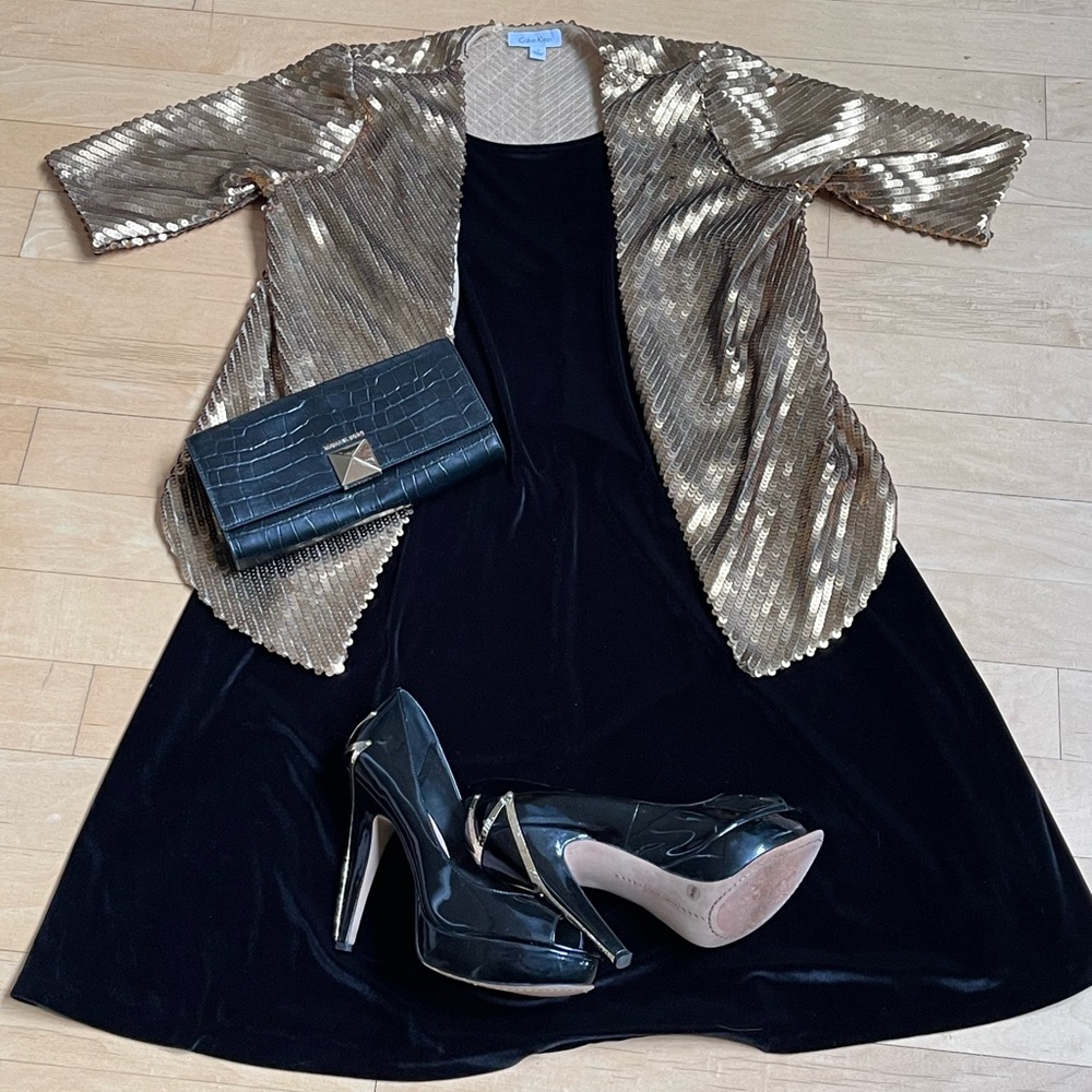 The Limited - Black Velour Swing Dress - Size M